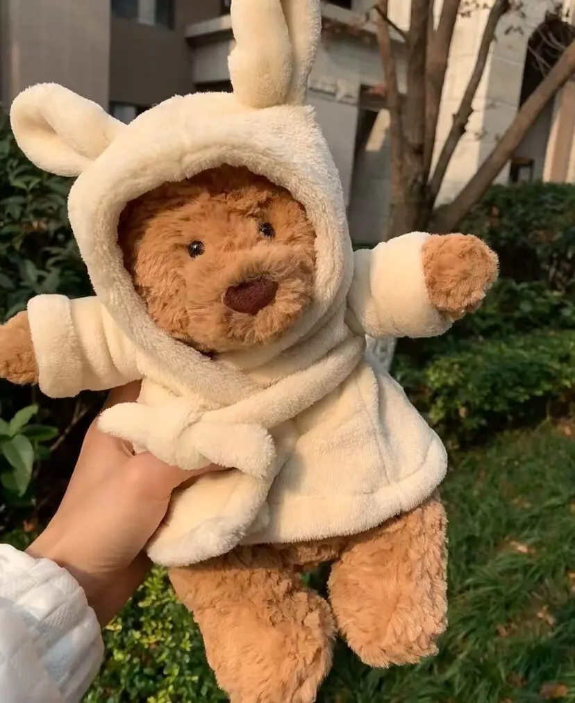 Jellycat Bartholomew Bear Bathrobe Outfit – Soft Plush Bear in Cozy Bathrobe, Cute Stuffed Animal, Collectible Nursery Gift for Babies, Kids & Jellycat Fans, Keychains