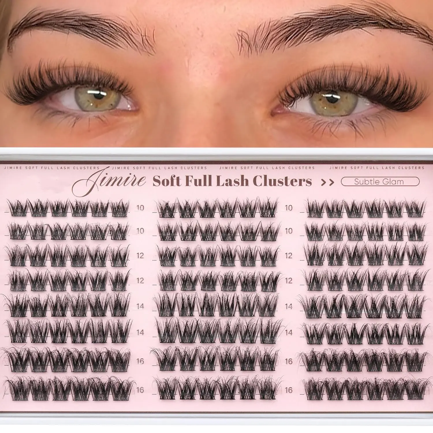 Fluffy Eyelash Clusters, Fine Eyelash Clusters 10-16mm, Natural CC Curl, Single Fiber Lashes, 168 Pieces, DIY Eyelash Extensions, DIY False Eyelashes