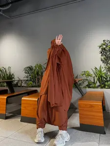 Islamic Prayer Set Hijab & Long Pants, Loose-Fitting Modesty Muslim Outfits for All Seasons, Perfect for Ramadan & Eid Celebrations