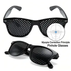 Pinhole Vision Correction Glasses for Men and Women - unisex pinhole glass Clear Vision Guaranteed Modern Bifocals Eyeglass Sunglasses eye fatigue astigmatism black lightweight eyewear eyestrain anti-eye strain men's