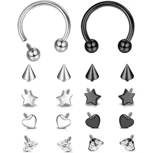 MILACOLATO G23 Titanium Septum Ring for Women Men Circular Barbell Piercing Jewelry Set