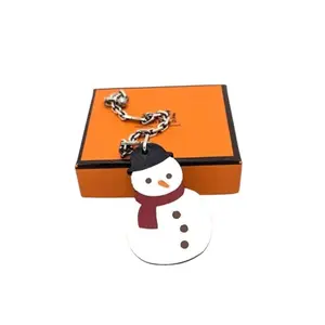 Pre-owned HERMES Leather Bag Charm HERMES: Snowman, Key Chain/Charm/Ornament with Box