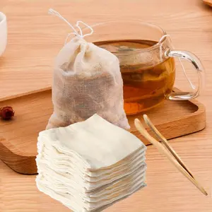 Drawstring Soup Bags Tea Bags for Loose Tea with Drawstring Straining Cheesecloth Bags, Spice Bags for Cooking Muslin Bags Bone Broth Brew Bags Kitchen Accessaries