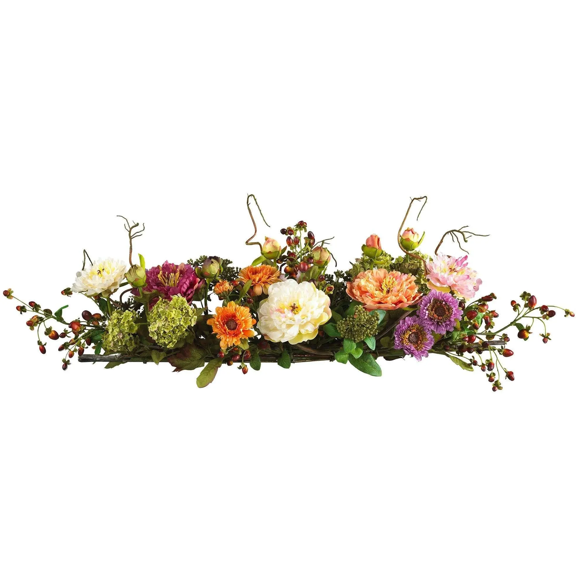 Mixed Peony Centerpiece Silk Flower Arrangement Mixed Peony Centerpiece Silk Flower Arrangement