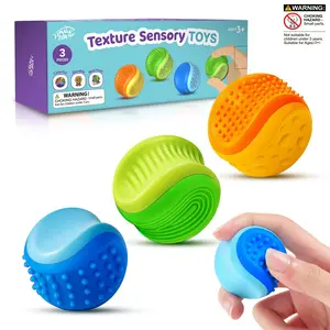 Fidget Toys Sensory Stone for Kids: 3 Pack Double Sided Textured Sensory Toys for Autism Children Calming - Quiet Stress Fidget Gadget for Student Classroom, Adult Office