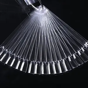 Professional Nail Swatch Fan Display Set, 50 Pcs Practice Nail Tips with Holder, Swatch Sticks for Nail Polish Testing, Portable Nail Art Training Tools for Salon & Home Use, High-Cost Efficiency, Transparent.