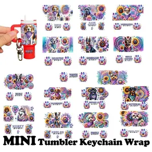 Mini UV DTF Keychain Wrap, Waterproof DIY Transfer Sticker with Epoxy Coating for Crafting Personalized Tumbler Keychains