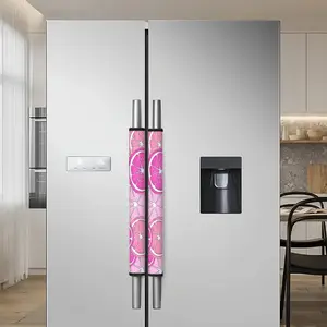 2Pcs Refrigerator gloves, Pink Cross Pattern, Customized and Aesthetically Designed Refrigerator Handle Cover - Universal for All Seasons, Detachable, Easy to Clean, Portable, Multi-functional, and a Must-have for a Refine Kitchen Life@12.16RGC-1