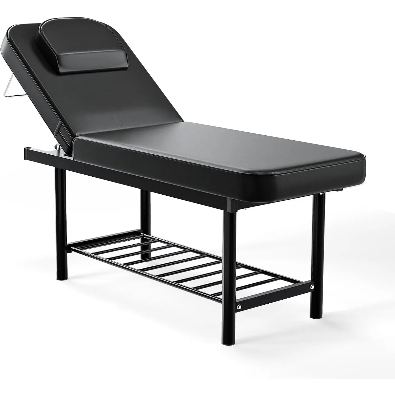 OmySalon Sturdy Manual Heavy-Duty Massage Table - Commercial Salon Furniture, Beauty Salon Equipment, Spa Table with Adjustable Height, Adjustable Backrest for Professional Physical Therapists, Commercial Salon Equipment