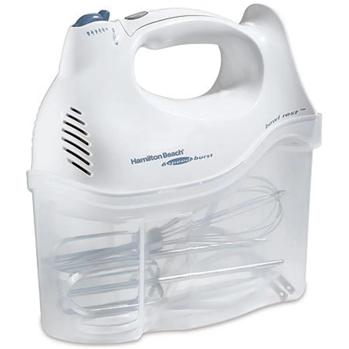 Hamilton Beach 62695V 6-Speed Pulse Hand Mixer - 275W Peak Power Kitchen Appliance, Food Mixer with Ergonomic Design, Quickburst Button, Traditional Beaters, Whisk, Appliances, 6-Speed Adjustable Hand Mixers