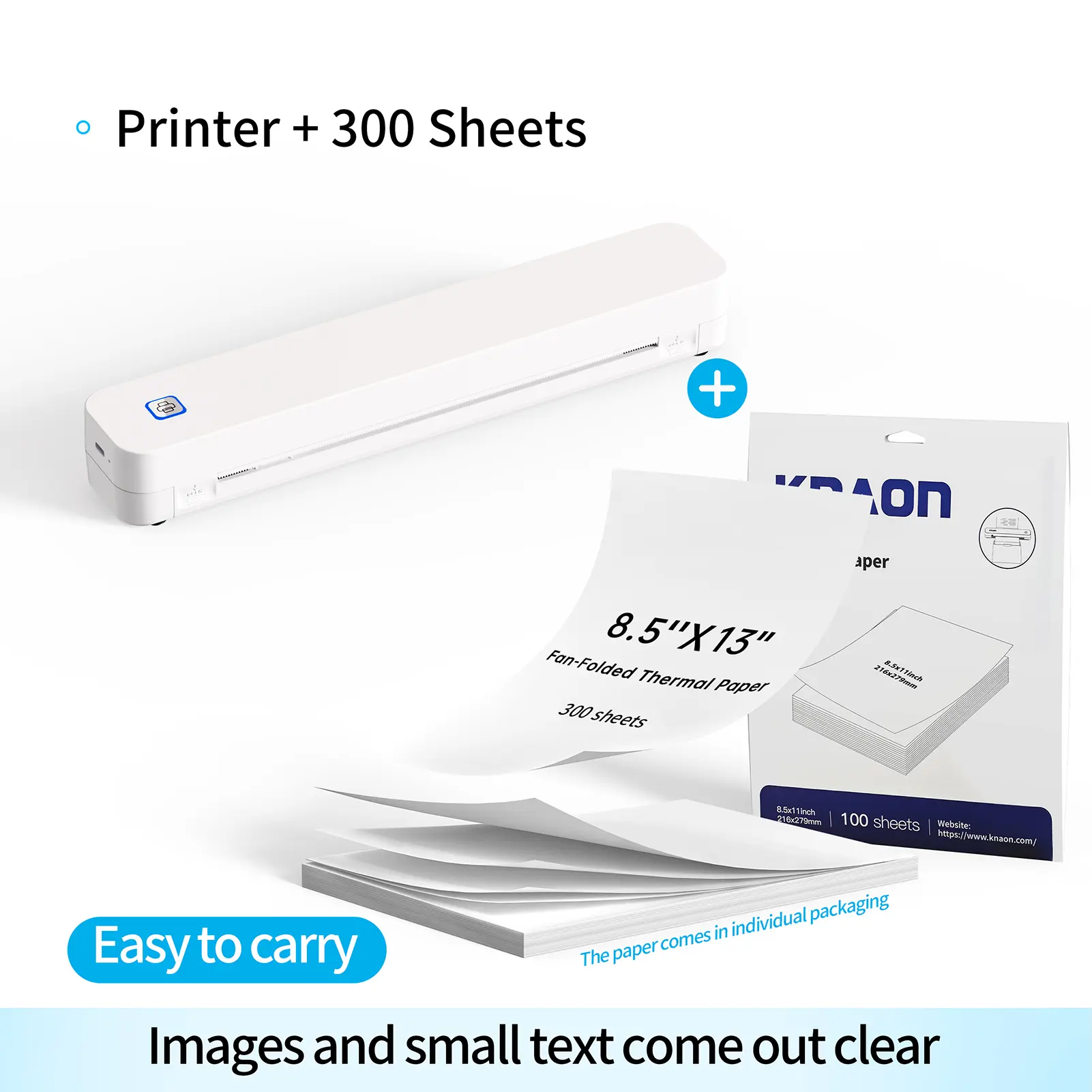 White Printer + 300 Sheets