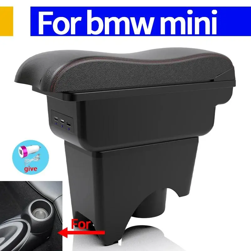 For MINI Cooper armrest box For Countryman R50 R52 R53 R56 R57 R58 R60 F55 F56 F57 F60 Car Armrest box Retrofit car accessories Car Organizer