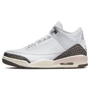 Jordan Air Jordan 3 Retro Dark Mocha Mid-Top Basketball Sneakers for Women in White, Brown, and Pink