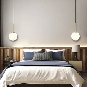 Nordic Style E27 Metal Ball Pendant Light, Minimalist Design, Creative Plastic Globe Shade, Bedroom Decoration