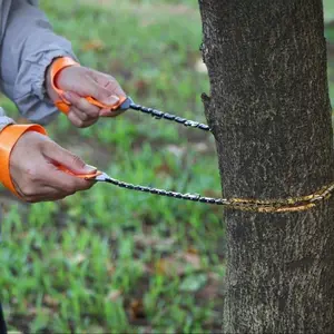 Portable Pocket Chainsaw, Compact Survival Hand Saw with Steel Rope Chain, Safety Belt, Storage Bag, Portable Hand Tools, Outdoor Camping Hiking, Outdoor Survival Supplies