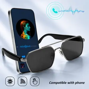 Smart Glasses, Bluetooth Audio Sunglasses with UV Protection,Mic & Touch Control for Hands-Free Calls, Voice Assistant，Wireless Smart Eyewear for Driving, Sports,Daily Use, Men's Gift, Smart Music Glasses