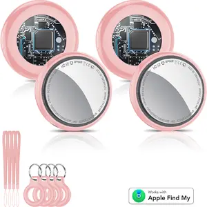 [Summervibes] Tukio GPS Tracker(iOS Only) for Cars & Pets - Mini Clear Design, Weatherproof Case, Anti-Lost Device, Works with Apple Find My iOS Only, IP67 Waterproof, Replaceable Battery - Smart Key Finder Remote