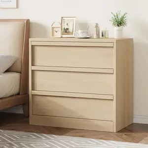 3 Drawer Dresser for Bedroom, Natural Oak Nightstand 3 Chest of Drawers with Large Storage, Small Modern Dresser Organizer Bedside Table for Living Room, Nursery, Entryway