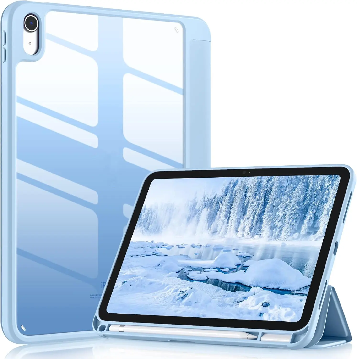 Case For iPad Air 11-inch M3/ M2, iPad Air 5th/ 4th Generation 10.9,  Ultra-Thin Case and Transparent Back, Auto Wake/Sleep, pink with Pen Slot TikTokShop BlackFriday