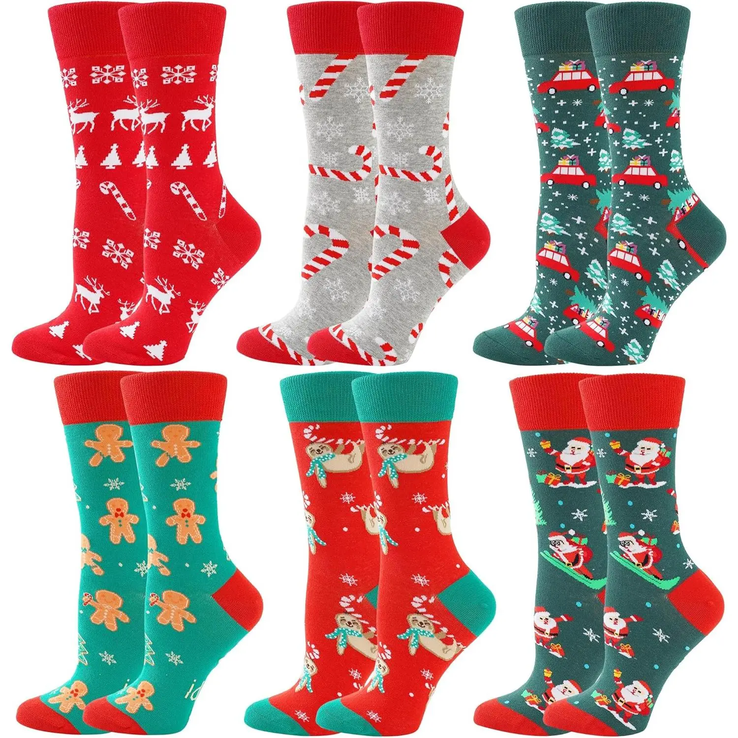 Christmas Socks Women, Funny Novelty Cute Xmas Holiday Crew Socks, Crazy Christmas Gifts for Women Girls