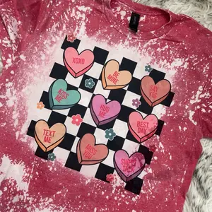 Conversation hearts, Valentine day, bleach, shirt, red sublimated