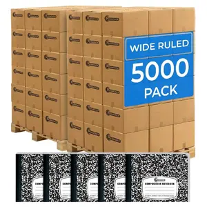 5000 Pack (Pallet) Composition Notebooks Bulk, Wide Ruled, Jumbo Pallet of Composition Notebooks, 100 Sheets (200 Pages), 9-3/4 x 7-1/2, Bulk Supplies for School & Office, 4-7 Days Transit