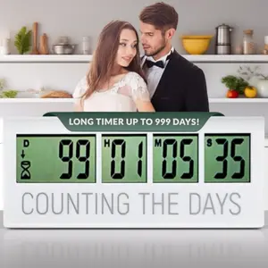 Counting the Days Countdown Clock – LCD Digital Timer Up to 999 Days, Easy to Set & Read Reusable Countdown Timer for Retirement, Wedding, Christmas, Holidays, Baby Due Date, Birthday & More