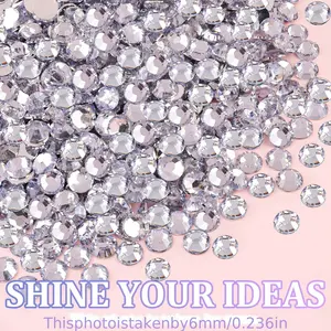 14400pcs Resin Rhinestones Silver Color Transparent Flat Back Synthetic Gemstones Art Set, Bedazzler Kit for Books Shoes Nail Makeup