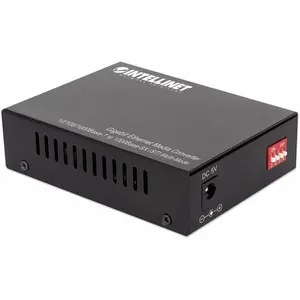 Intellinet Gigabit Ethernet Media Converter, Supports cost-efficient twisted pair cables for high-speed data transfer up to 100 meters