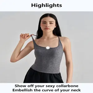 Women's square neck camisole, sleeveless basic top, yoga top, Pilates top, simple and comfortable, short women's underwear, casual and slim fit, elastic waistband camisole