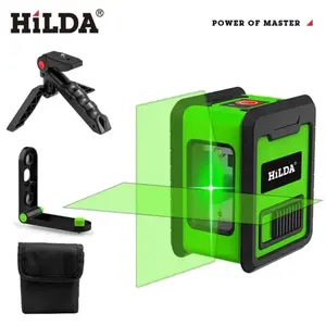 2-line high-brightness green light level, compact and portable, self-leveling laser level, laser leveler tool, suitable for home decoration, DIY tools, construction tools, decoration acceptance tools