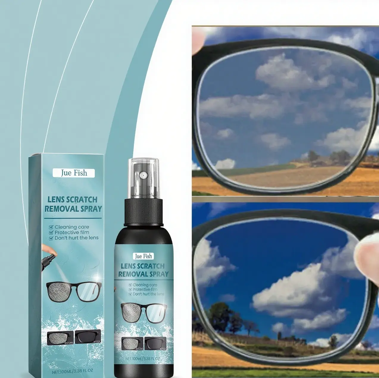 LensGenius Pro Lens Scratch Remover Pen - 100ml Advanced Quick-Dry Kit for Surface Scratches from Accidental Drops, Safe for Coated Lenses, Smooth Polish, Polishes and Smooths Automotive Windows/Glasses, Microfiber Cloth Included