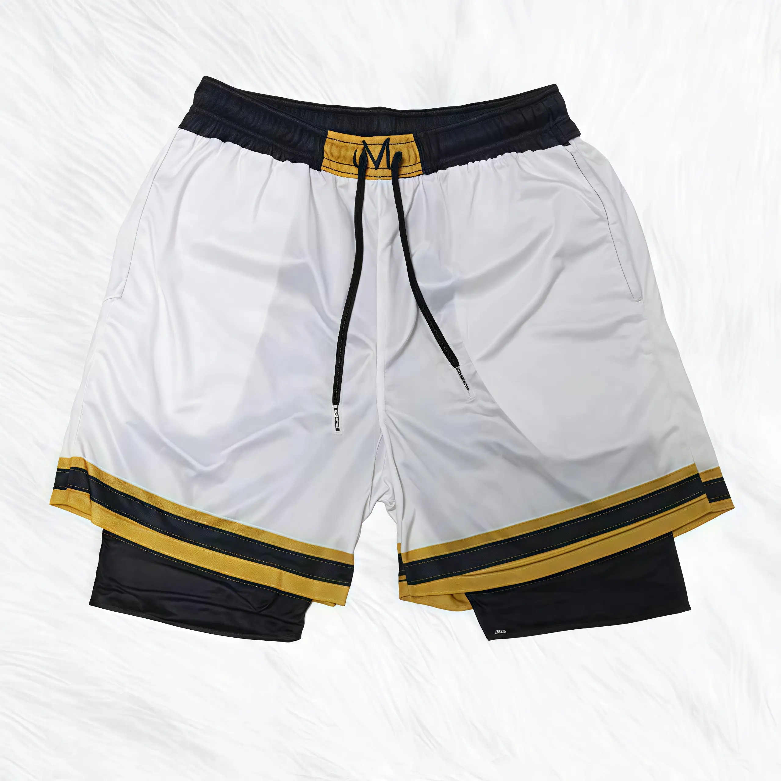 Men's Moisture-Wicking Colorblock 2-in-1 Drawstring Sports Shorts - Suitable for Gym Sessions, Outdoor Summer Activities
