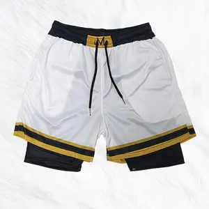 Moisture-Wicking Men's Colorblock 2-in-1 Drawstring Shorts - Ideal for Intense Gym Sessions & Outdoor Summer Adventures