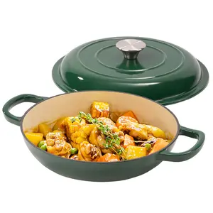 27cm Enameled Cast Iron Dutch Oven with Lid, Heavy Duty Cooking Pot for Soup, Stew, Braising and Baking