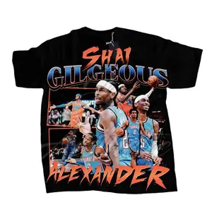 Limited Shai Gilgeous Alexander, canada basketball superstar, OKC Oklohoma basketball shirt, vintage 90s rap style tee unisex men & women Cotton Fabric