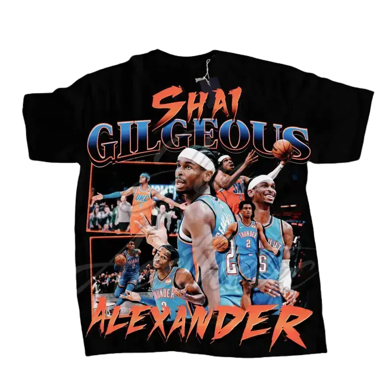 Limited Shai Gilgeous Alexander, canada basketball superstar, OKC Oklohoma basketball shirt, vintage 90s rap style tee unisex men & women Cotton Fabric