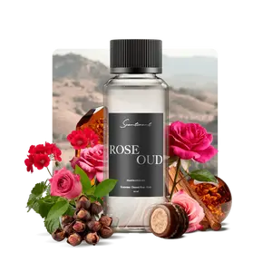 Rose Oud Fragrance Oil - Luxurious Floral Scent with Damask Rose Geranium & Patchouli Notes for Captivating Aroma