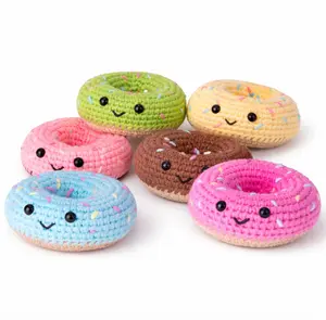 TIKA 6-Pack Beginner Crochet Kit with Donut Character Projects, DIY Yarn Craft Set with Step-by-Step Video Tutorials