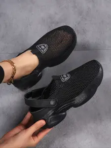 Women's Breathable Knit Slip-On Sneakers, Slip On Style, Comfortable Thick Sole Casual Shoes, Lightweight Low Top Design for All-Day Wear, Slip Ins Shoes