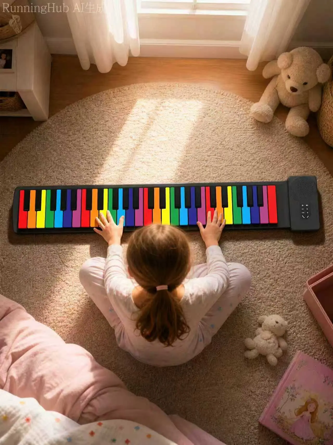 49-Key Foldable Silicone Electronic Keyboard with Built-in Speakers, Great Gift for Beginners, Birthdays, Christmas & Back-to-School