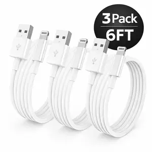 3-Pack 6FT Lightning Charging Cables Fast USB Charger Cord for iPhone 6/7/8/X/11/12/13/14 iPad & AirPods