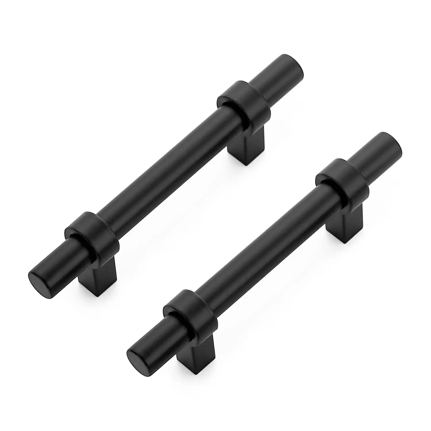 Ravinte Strong Matte Black Cabinet Pulls - Furniture Hardware with Square Base for Kitchen Cabinets, Cupboards, Farmhouse Style, Zinc Alloy