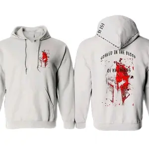 Soaked In The Blood, 2 sided screen printed Unisex Hoodies For men and woman Cotton Classic Menswear Sweaters Top Pullover Casual