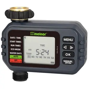 Melnor 1-Zone Programmable Digital Water Timer - Automatic Watering System for Outdoor Use, Rain Delay, Digital Display, Dirt-Proof Design