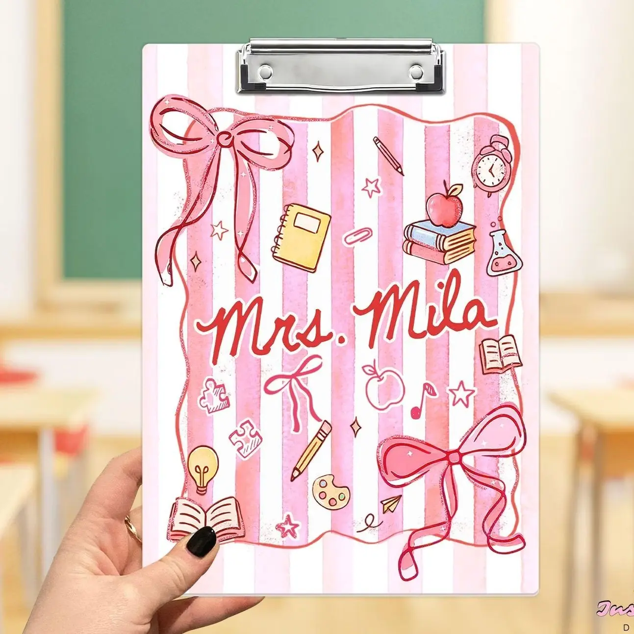 Custom Teacher Name Clipboard, Back to School Gift, Custom Teacher Acrylic Clipboard with Name