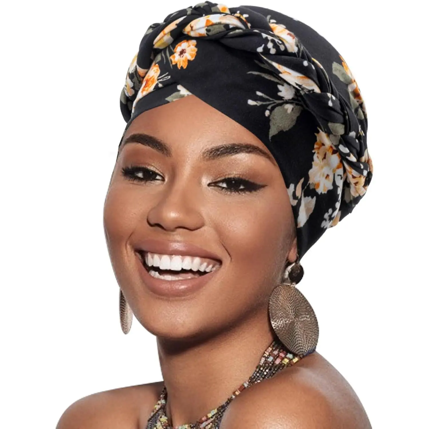 Women Turban Caps Pre-Tied Twisted Turbans Head Scarf for Women Hair Wraps Cover Beanie Cancer Chemo Headwear