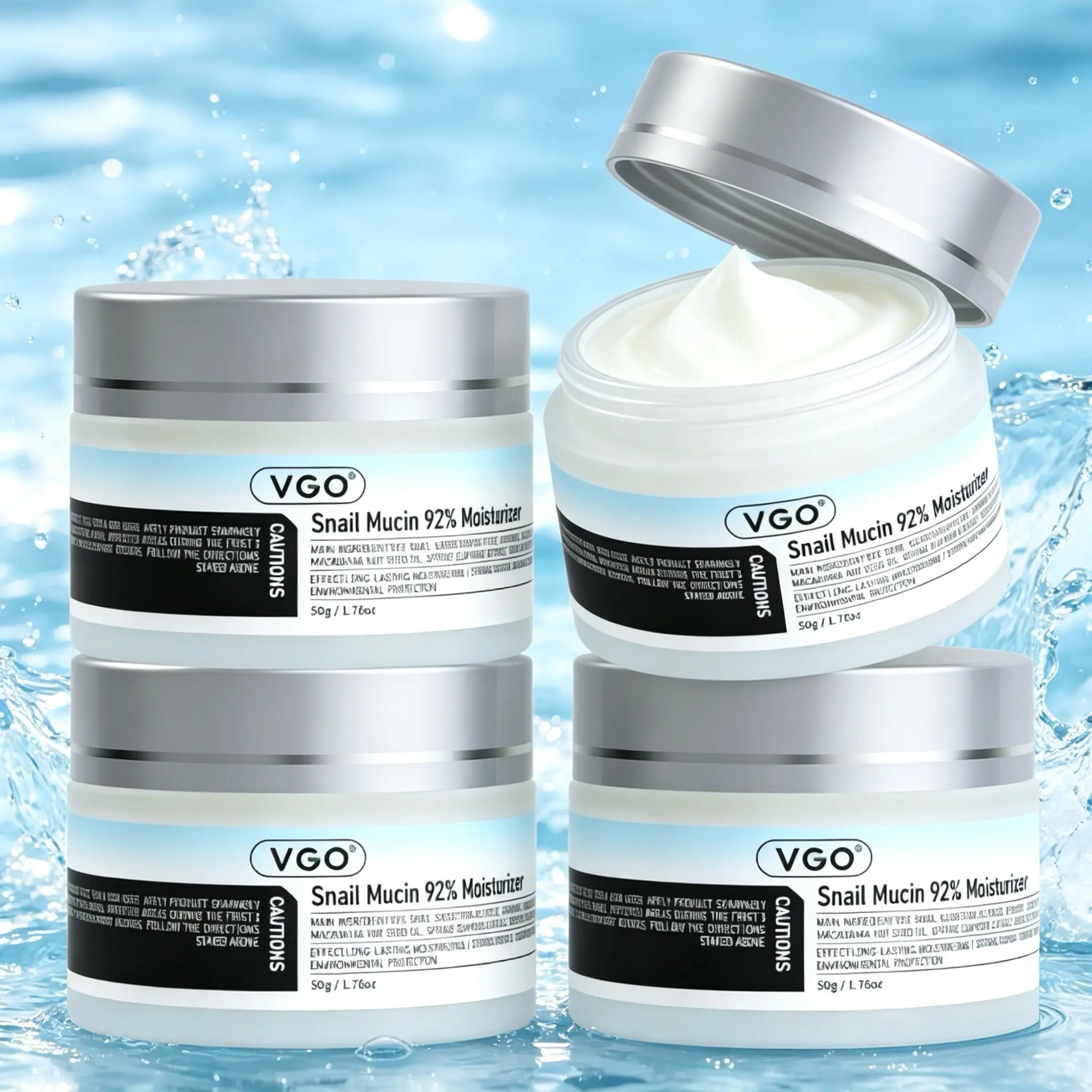 VGO Snail Mucin 92% Moisturizer & Vitamin C Serum Set with Hyaluronic Acid - Instant Hydration, Hydrating Lightweight Moisture for Facial Repair, Dewy, Plump Skin & Smooth Skin Routine, Dewy Skin