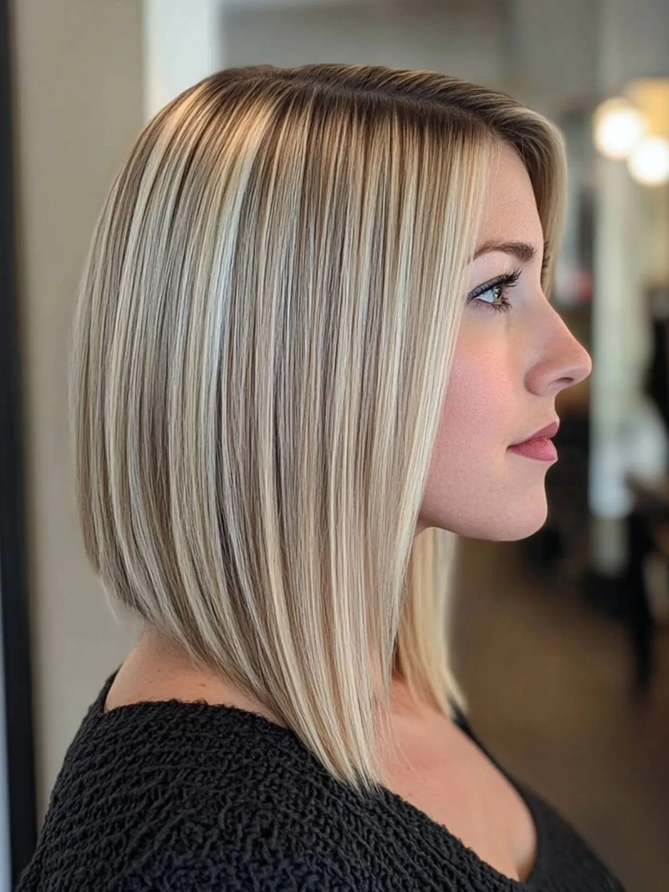 Women's 12-Inch Platinum Blonde Short Bob Wig, Straight Bob Style, Balayage Highlights, Heat-Fiber Hair, 150% Density, Comfortable Cap, Straight Texture, Hairstyle Wigs, Synthetic Material Wigs, Synthetic Machine Wigs