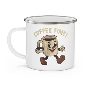Coffee Time Camping Mug Cup Drinkware Stylish Lightweight Outdoors Stainless